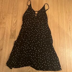 XS Roxy black polka dot mini dress